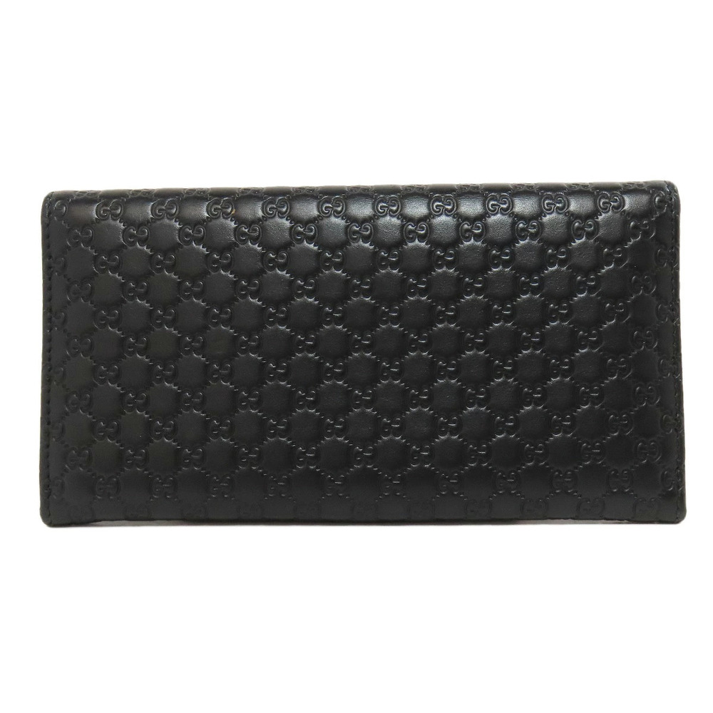 Gucci ssima Wallet Leather GG Signature Long Black